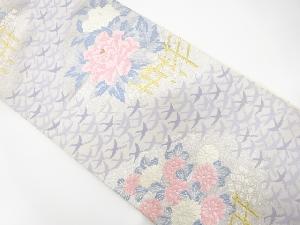 群鶴に牡丹・菊模様織り出し袋帯